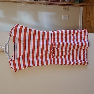 T shirt dress coral stripped
